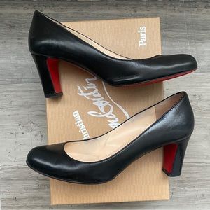 Authentic Christian Louboutin Mistica 60mm pump Black Calf Sz 37